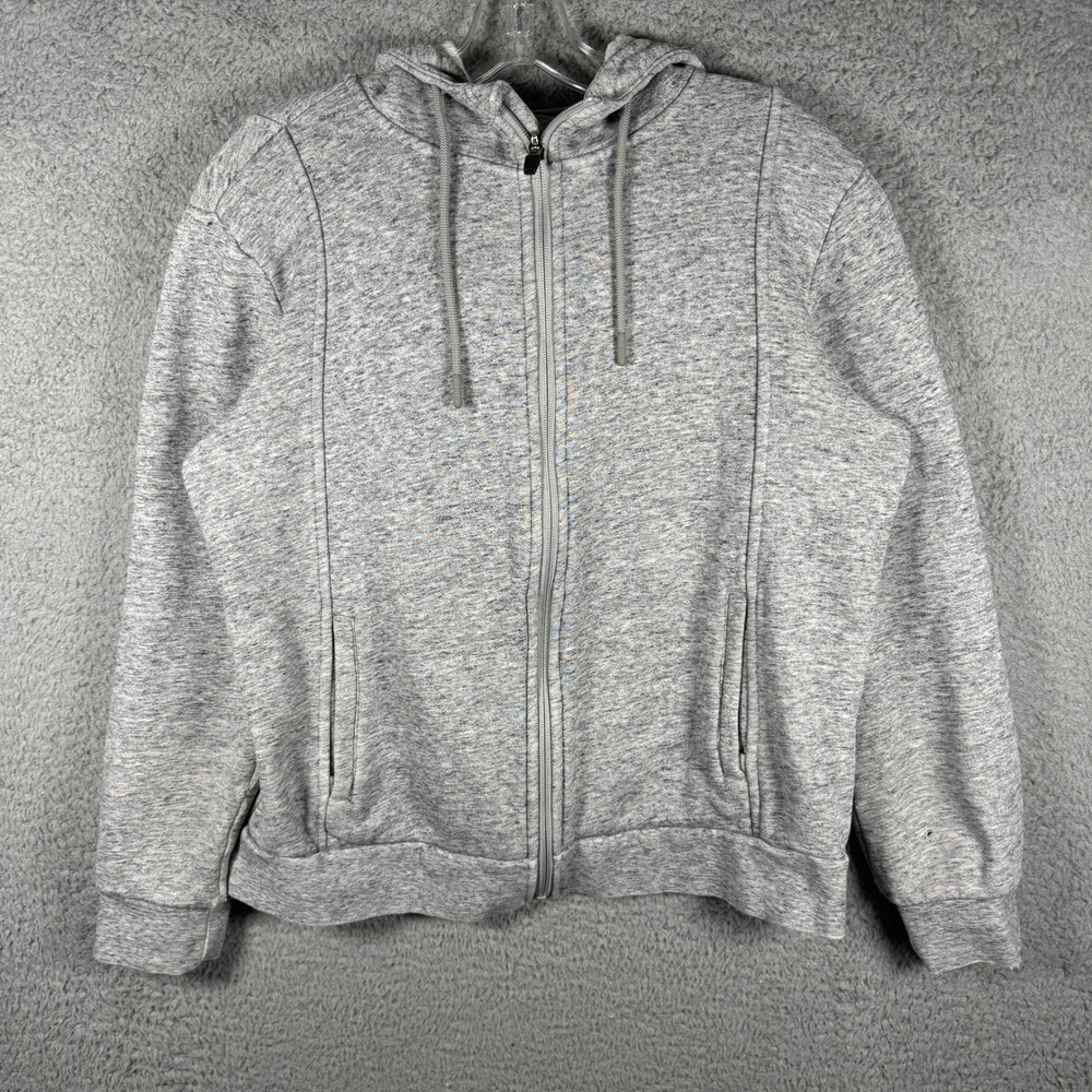 Figs Womens Grey Heather Full Zip Fleece Hoodie Sweatshirt WXXOW1004 Size M